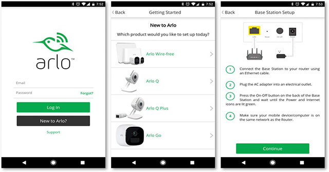 arlo setup app