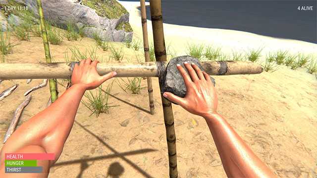 Show your skills to build houses, hunt, fight... to survive in Hand Simulator: Survival 