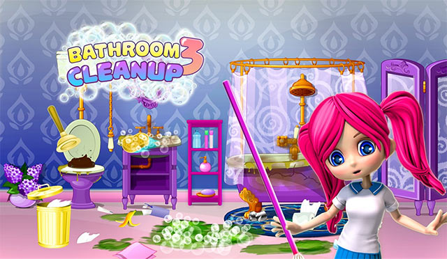 Kids Bathroom & Toilet Cleanup is a cleaning simulation game for kids