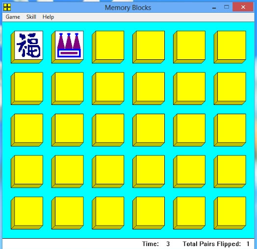Find matching pairs in Blocks game