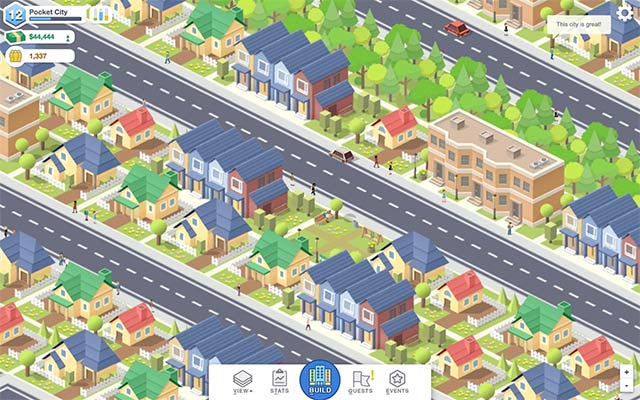 Unlock new buildings and services to develop Pocket City
