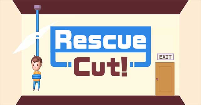 Tìm cách cắt dây thừng và giải cứu cậu bé trong game trí tuệ siêu hay Rescue Cut 