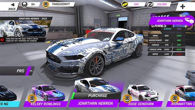 Buy more powerful new racing cars in the game Torque Drift