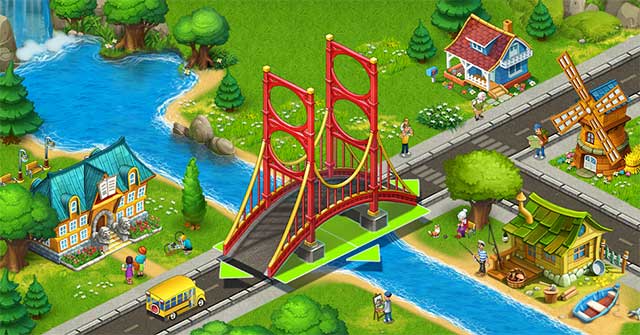 Build the beautiful town you want in the game Township for Android 