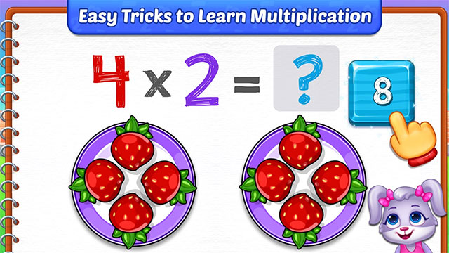 Multiplication Kids nổi bật với hình ảnh trực quan, đầy màu sắc