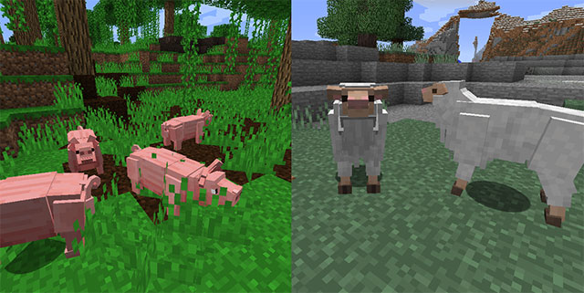 Better Animal Models cải thiện hình dạng của các con vật, mob trong game Minecraft