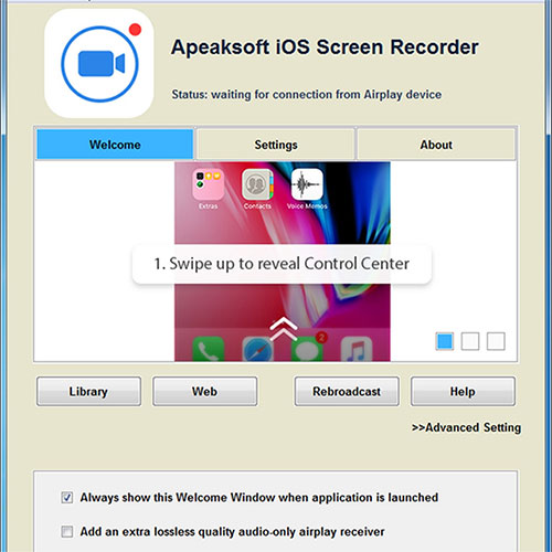 Apeaksoft iOS Screen Recorder hỗ trợ chia sẻ màn hình iPhone lên PC