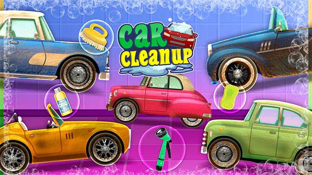 Rửa xe hơi công chúa bằng các dụng cụ có sẵn trong game Car Cleanup