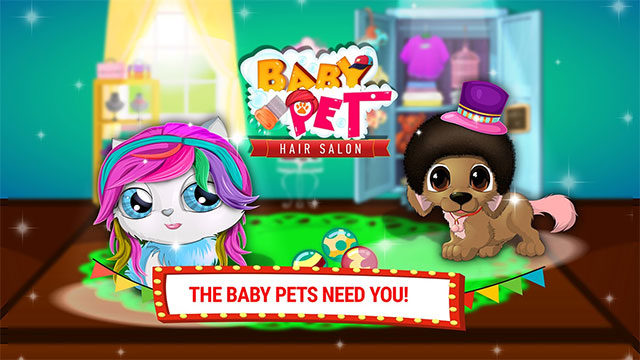 Super Baby Pet Hair Salon là game chăm sóc thú cưng vui cho bé