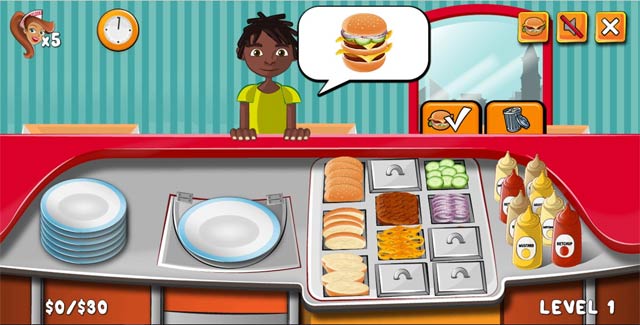 Burger Cooking game sở hữu lối chơi quản lý thời gian quen thuộc