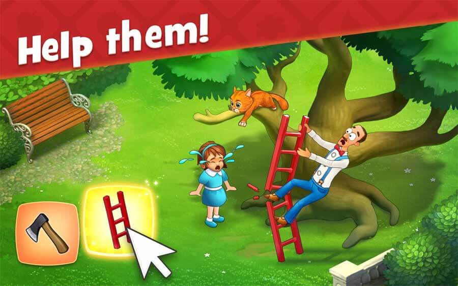 Help cute friends complete quests in Gardenscapes 
