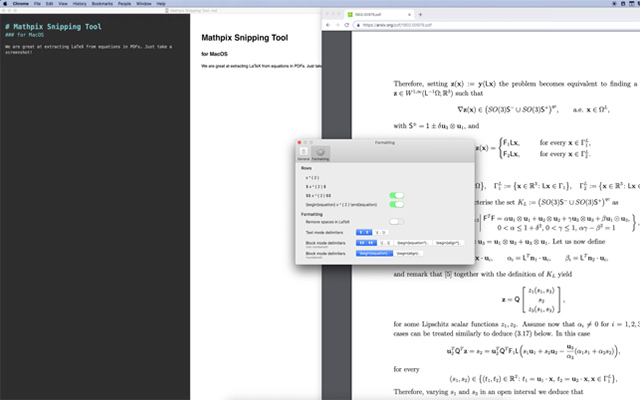 Mathpix Snipping Tool supports many formats input and output