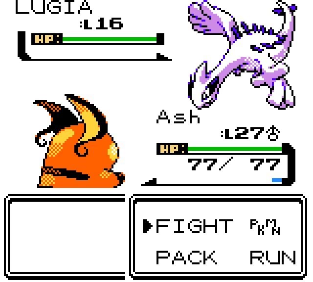 Gameplay chiến đấu theo lượt kinh điển của Pokemon Crystal version