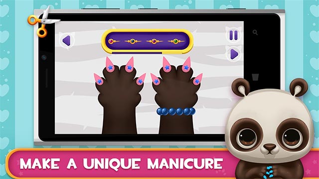 Sơn móng sáng tạo trong game Animal Nail Salon