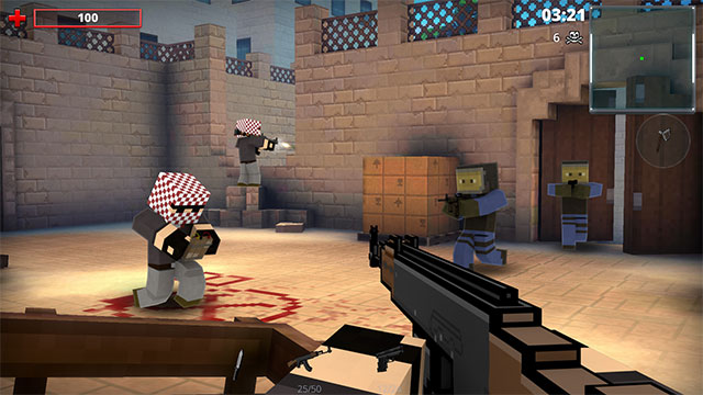 Game bắn súng FPS phong cách đồ họa Minecraft