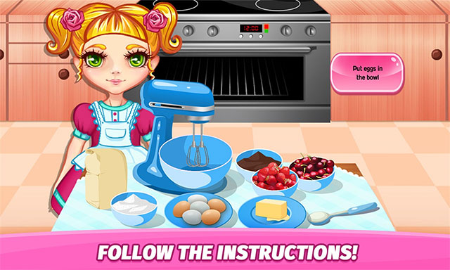 Game Cake Maker - Baking Secrets hướng dẫn bé làm bánh từng bước một