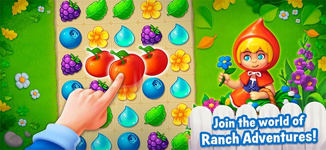 Ranch Adventures là game match-3 kết hợp trang trí nông trại vui vẻ