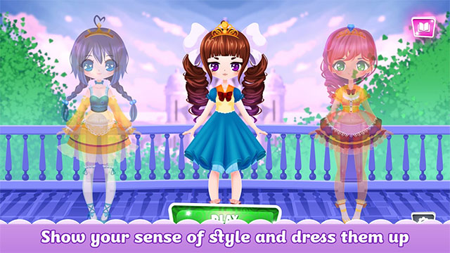 Thay đồ cho các nàng công chúa trong Princess Kawaii Girls game