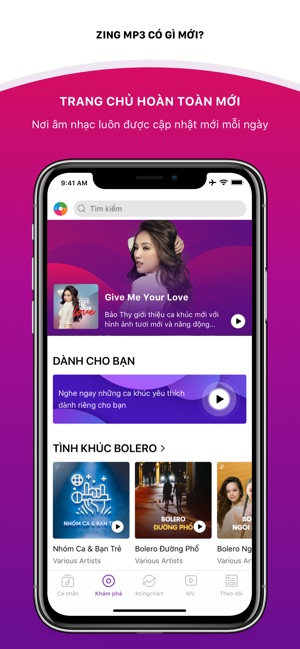 Zing MP3 app for iOS