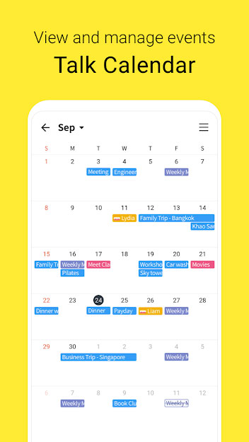 Manage personal calendar on Kakao Talk 