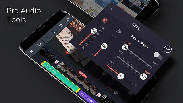 Kine Master for Android supports professional sound and background music processing