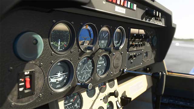 Cockpit is designed in detail with equipment presented as realistic