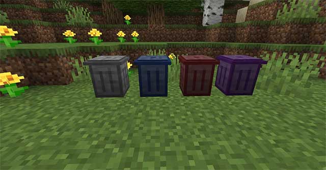 Trash Cans Mod 1.16.1 sẽ bổ sung thùng rác vào thế giới Minecraft