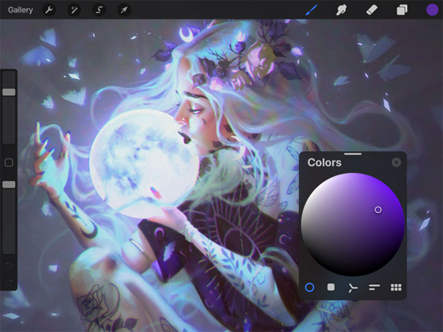 Exquisite and detailed color correction in Procreate app