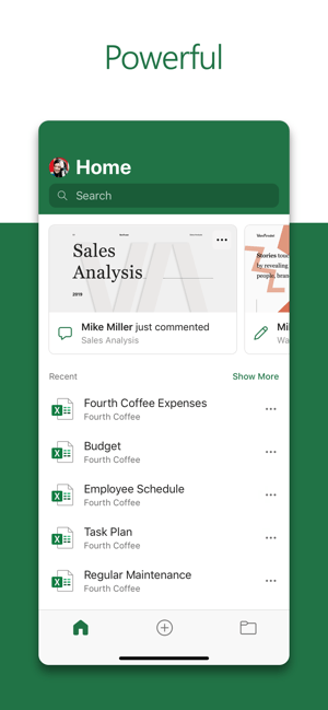Microsoft Excel is a spreadsheet application for iPhone, iPad