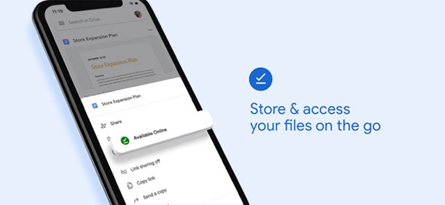 Google Drive for iOS supports 15GB of free cloud storage