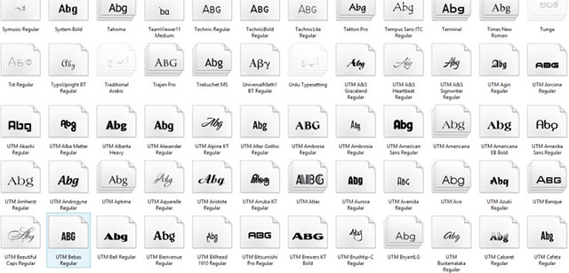 Download UTM font set to support easy Vietnamese typing