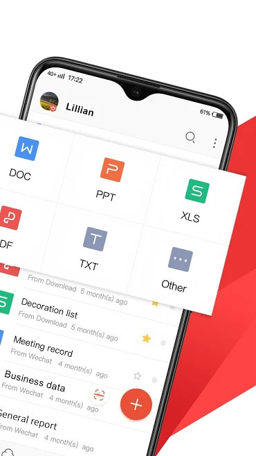 WPS Office for Android supports quite a few formats