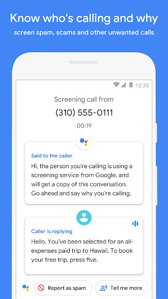 Show caller info on Google Phone