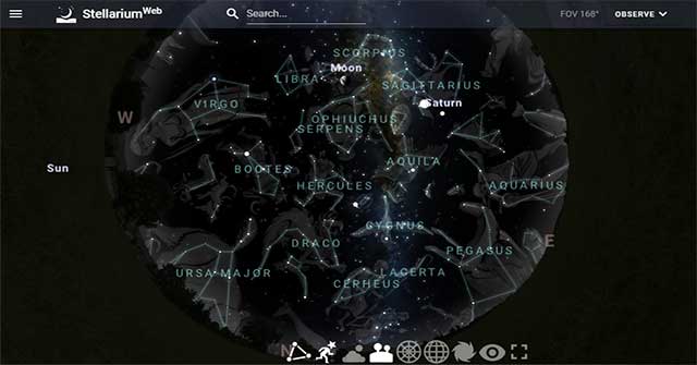 Stellarium is an astronomical website that helps you observe constellations