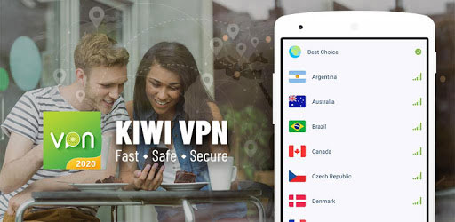 Fast, safe and secure VPN connection with app Kiwi VPN for Android