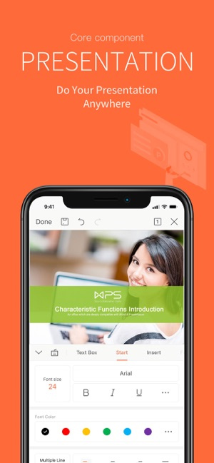 WPS Office for iOS supports slideshow design
