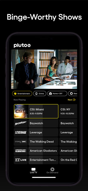 Watch your favorite TV show on Pluto TV for iOS