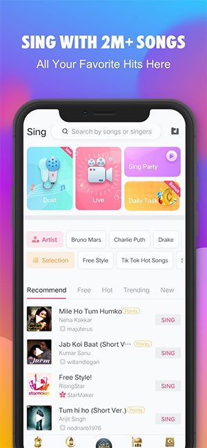 StarMaker is a free karaoke app