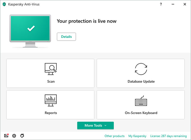 New updated interface for Kaspersky Anti-Virus 2021