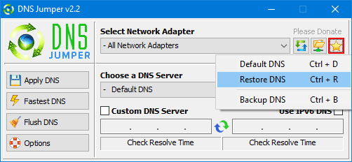 Sao lưu và khôi phục DNS dễ dàng