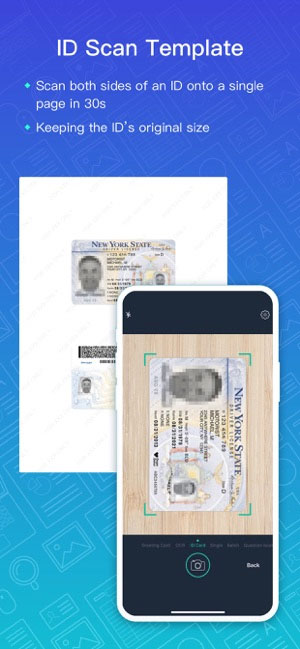 CamScanner Plus supports scanning ID cards, driver's licenses...