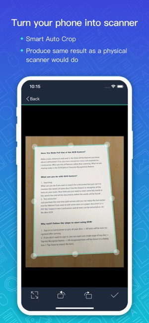 CamScanner for iOS is an application to scan photos and documents