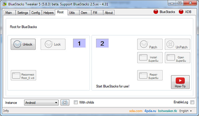 BlueStacks Tweaker 5 is professional BS emulator root software
