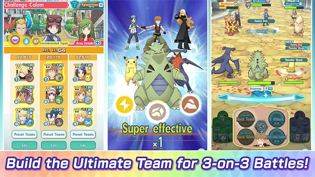 Test your skills in the Pokémon Masters EX game's 3v3 arena