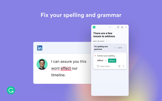 Fix spelling and standard grammar like Grammarly for Chrome