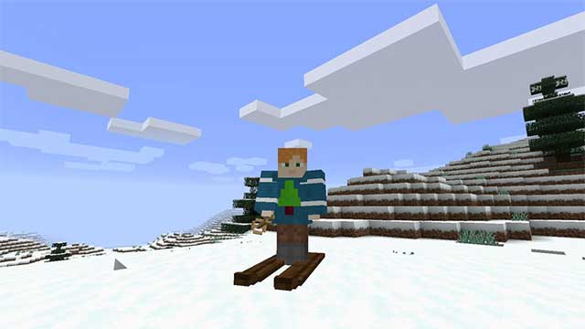 Skiing Mod sẽ thêm vào Minecraft rất nhiều ván trượt tuyết và đồng phục trượt tuyết