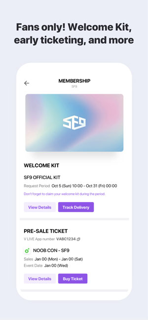 Get exclusive offers from V LIVE