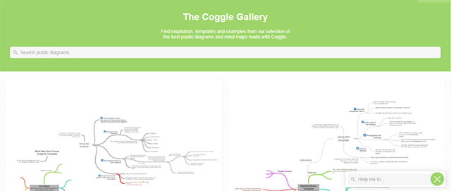 Coggle Gallery cung cấp hàng loạt template và ví dụ về sơ đồ, bản đồ tư duy đa chủ đề