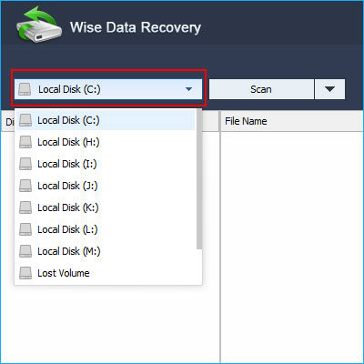 Wise Data Recovery scans all drives and supports detection of many new file formats