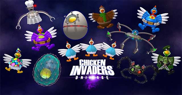 Experience Experience the dramatic chicken shooting in Chicken Invaders Universe